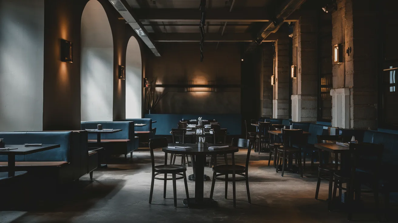 Minimalist modern bistro interior