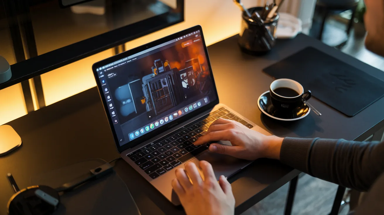 Designer working on a website on a laptop