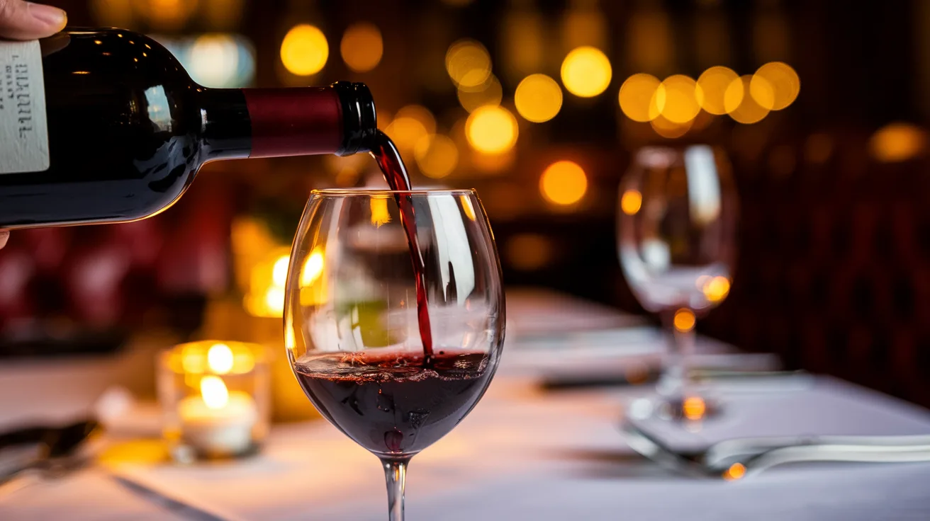 Waitstaff pouring wine at a high-end restaurant