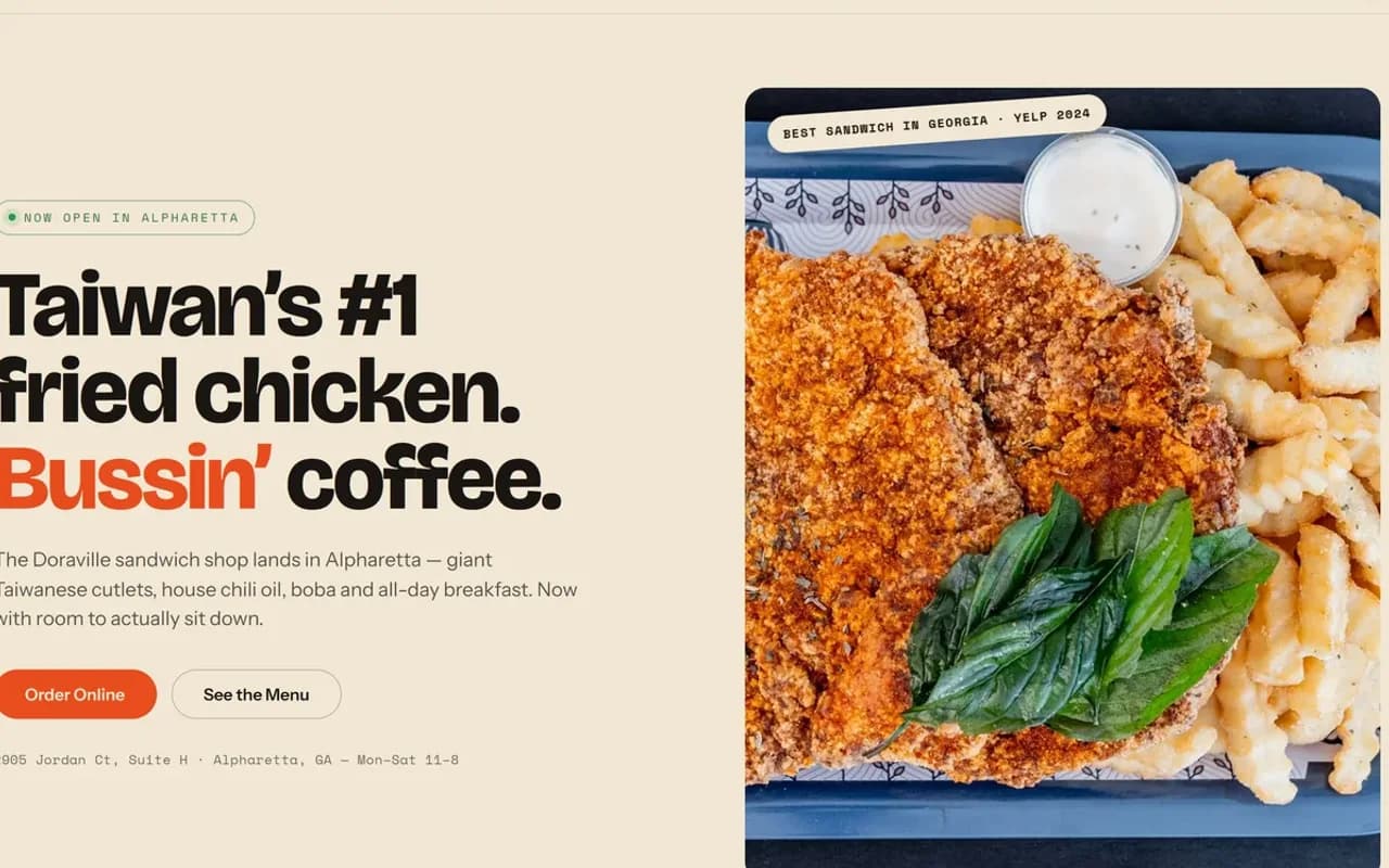 Java Saga Taiwanese fried chicken website preview